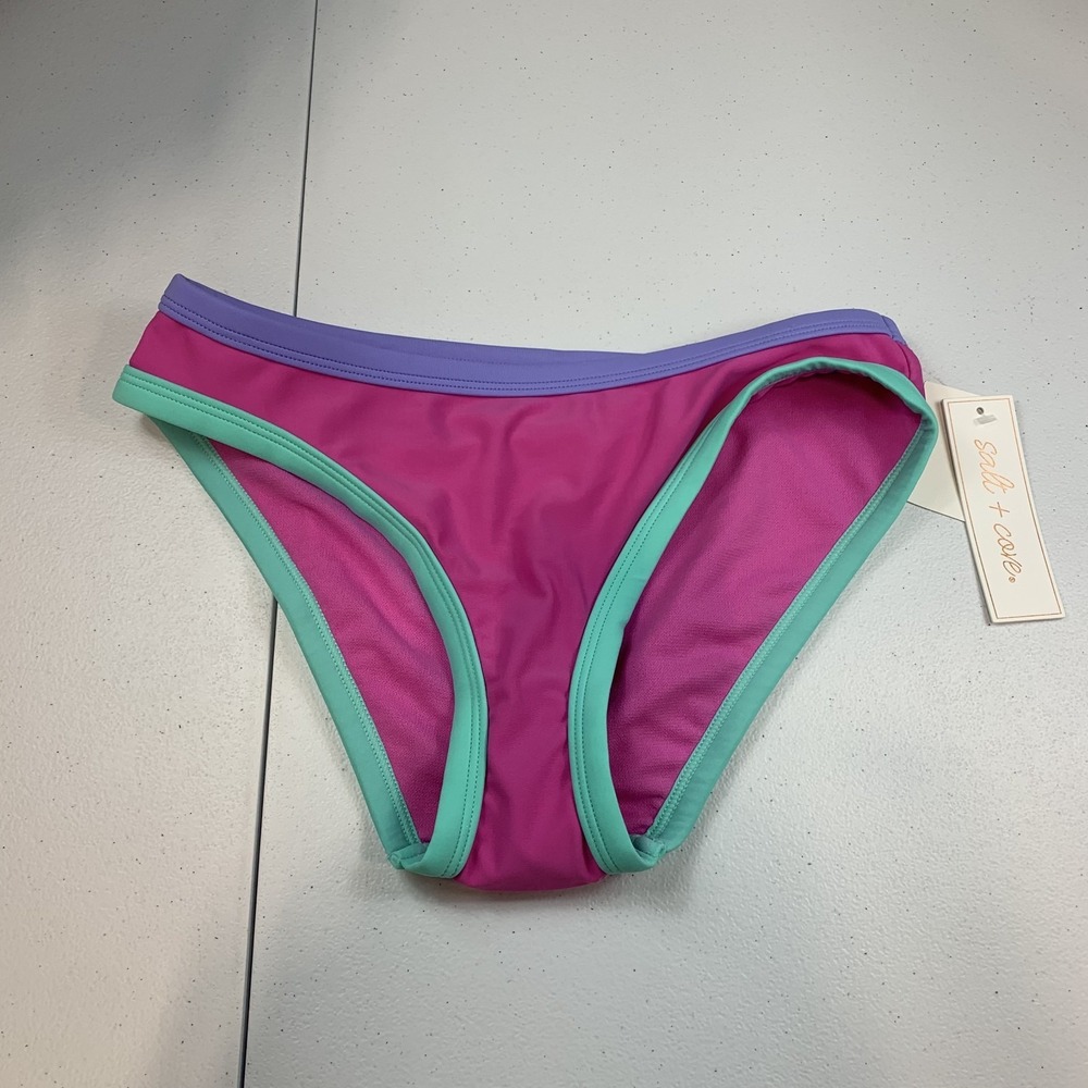 Salt & Cove Junior's Swim Bikini Bottom XS Colorblock Pink Beach‎ Hipster